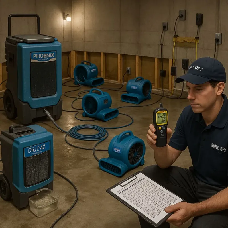Structural Drying and Dehumidification process in Congress, AZ